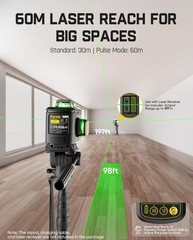 Fanttik D12 Ace Laser Level 360 Self Leveling 3X360 Rechargeable 3D Green Cross