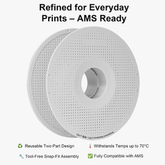 Original Reusable Split Spool for Bambu Lab AMS – Gray-White or Transparent, Com