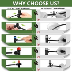 230FT Drip Irrigation Kit for Outdoor Plants, Adjustable Sprinklers & Nozzles