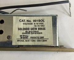 Vintage Trine 001SOL Electric Door Opener Strike – NOS Satin Brass Tested!