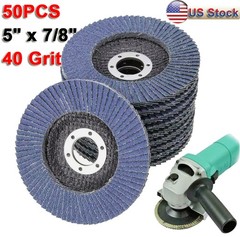 50Pcs 5″ Flap Discs 40 Grit Zirconia Sanding Grinding Wheels for Angle Grinder