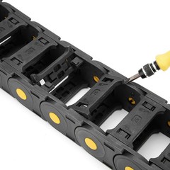 R55 25mmx57mmx1M Plastic Open Type Cable Wire Carrier Drag Chain for CNC Black