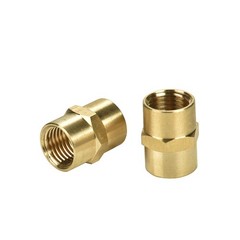 Sanpaint 2 Pack 1/4″ x 1/4″ NPT Coupler, Brass Female Pipe Fitting 1/4″ x 1/4…