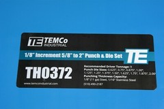 Punch & Die Set, Non-Conduit ? ¾ ? 1 1.125 1.25 1.375 1.50 1.625 1.75 1.875 2.00