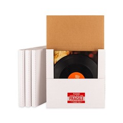 White 12-inch Vinyl Record Shipping Boxes, 25 Pack