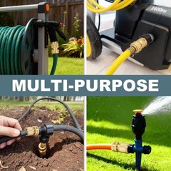 Garden Hose Quick Connect, Solid Brass 3/4 Inch GHT Inch,