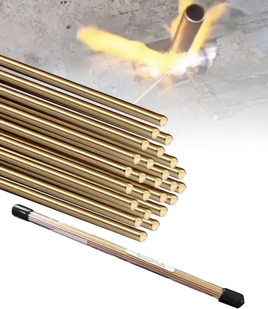25 Rods Brazing Rods, Brass Solder, Brass Welding Rod for Oxyacetylene Gas Weldi