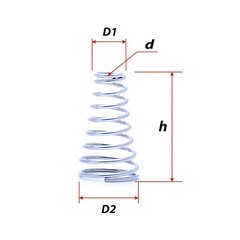 304 Stainless Steel Conical Cone Compression Spring Wire Dia 0.4-2mm High 8-30mm