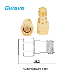 SMA Male to SMA Female Adapter, Gold Plated Copper, DC – 18GHz