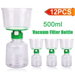 12PCS Vacuum Bottle Top Filters 0.22um PES Membrane 500ml Funnel+500ml Received