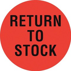 Tapecase Circle Inventory Control Label, Return to Stock, Red, Pk1000 16U941