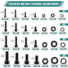2024 Pcs Metric Screw Assortment, Bolts and Nuts Assortment Metric Machine Sc…