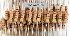5 ea – 1/2W 5% carbon film resistor tan -Choose 130 Values 1 ohm – 22 Meg