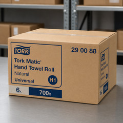 Tork 290088 Matic H1 Hardwound Paper Towels Natural 1-Ply 700 ft 6 Rolls