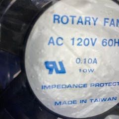 Axial Rotary Fan AC 120V 60Hz 0.10A 10W Impedance Protected #48-1921