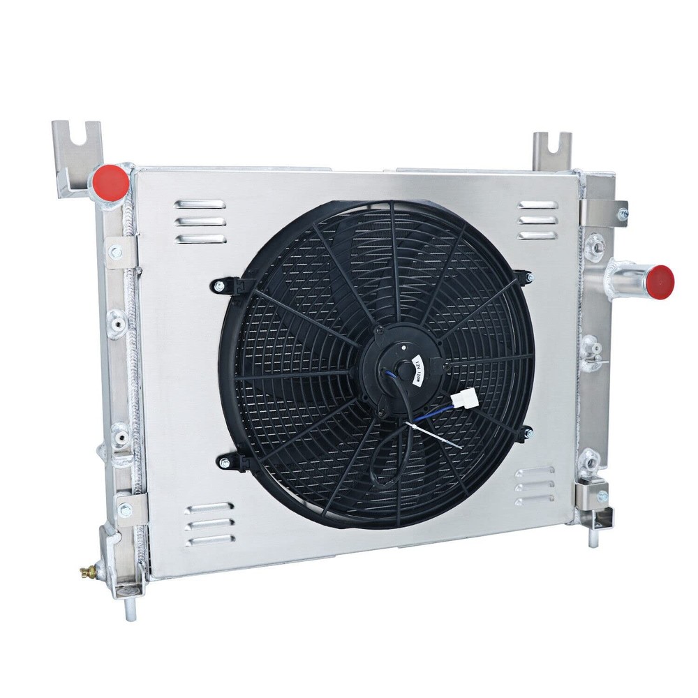 4 Row Radiator Shroud Fan 2000-2004 Dodge Dakota Durango 2.5L 3.7L 4.7L 5.9L