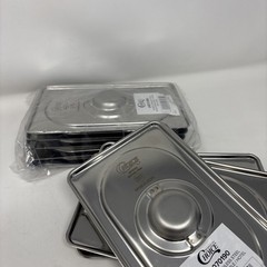 Choice 10 Pk 1/9 Size Stainless Steel Pan Lids with Handle, Table Pan Covers