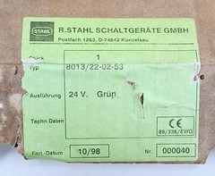 Stahl 8013/22 Indicating Light for Panel Mounting 24V