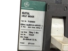 GE TFJ236200 200A 3-PHASE 3-POLE 600V F225 TFJ MOLDED CASE CIRCUIT BREAKER