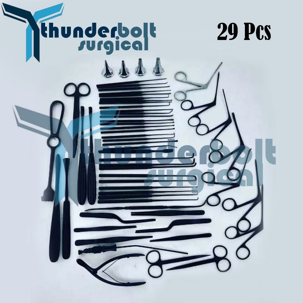 Tympanoplasty Instruments Black Color 29 Pcs Set Micro Ear Surgery ENT