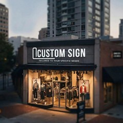𝑵𝓙̶ Custom Channel Letters Sign, 3D LED Storefront Logo, Acrylic Metal PVC