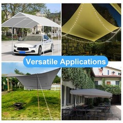 10 x 20 Ft Heavy Duty Carport Replacement Canopy Cover Waterproof & UV Protec…