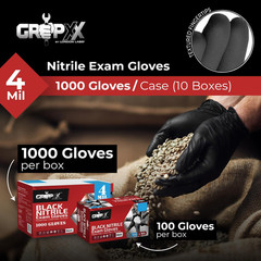 Black Nitrile Gloves Disposable Latex Free & Powder Free, 4 Mil Rubber Glove, Cl