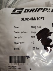 GRIPPLE SL02-3M/10FT SLING No2 100lbs 10per Bag Loop