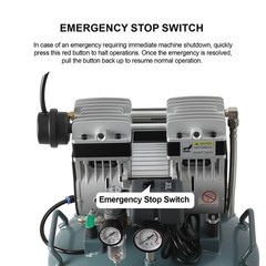 40L Portátil Compresor de aire silencioso médico dental libre de aceite 800W