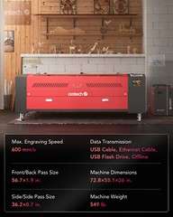 OMTech 35×50 130W CO2 laser Engraver Cutter Autofocus with CW-5200 Water Chiller