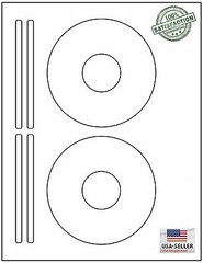 50 CD/ DVD Laser and Ink Jet Labels – Template 5931, 8931, 8692 -25 Sheets!