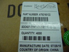 Amphenol/ Sine systems AT62-16-0122 Qty of 135 per Lot Amphenol/ Sine systems