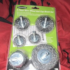 Warrior 1341 6-Piece Crimped Carbon Steel Wire Wheel & Cup Brush Set