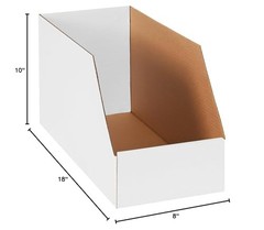 BOX USA Shipping Boxes Medium 6″L x 18″W x 10″H 8″L x x 10″H, White