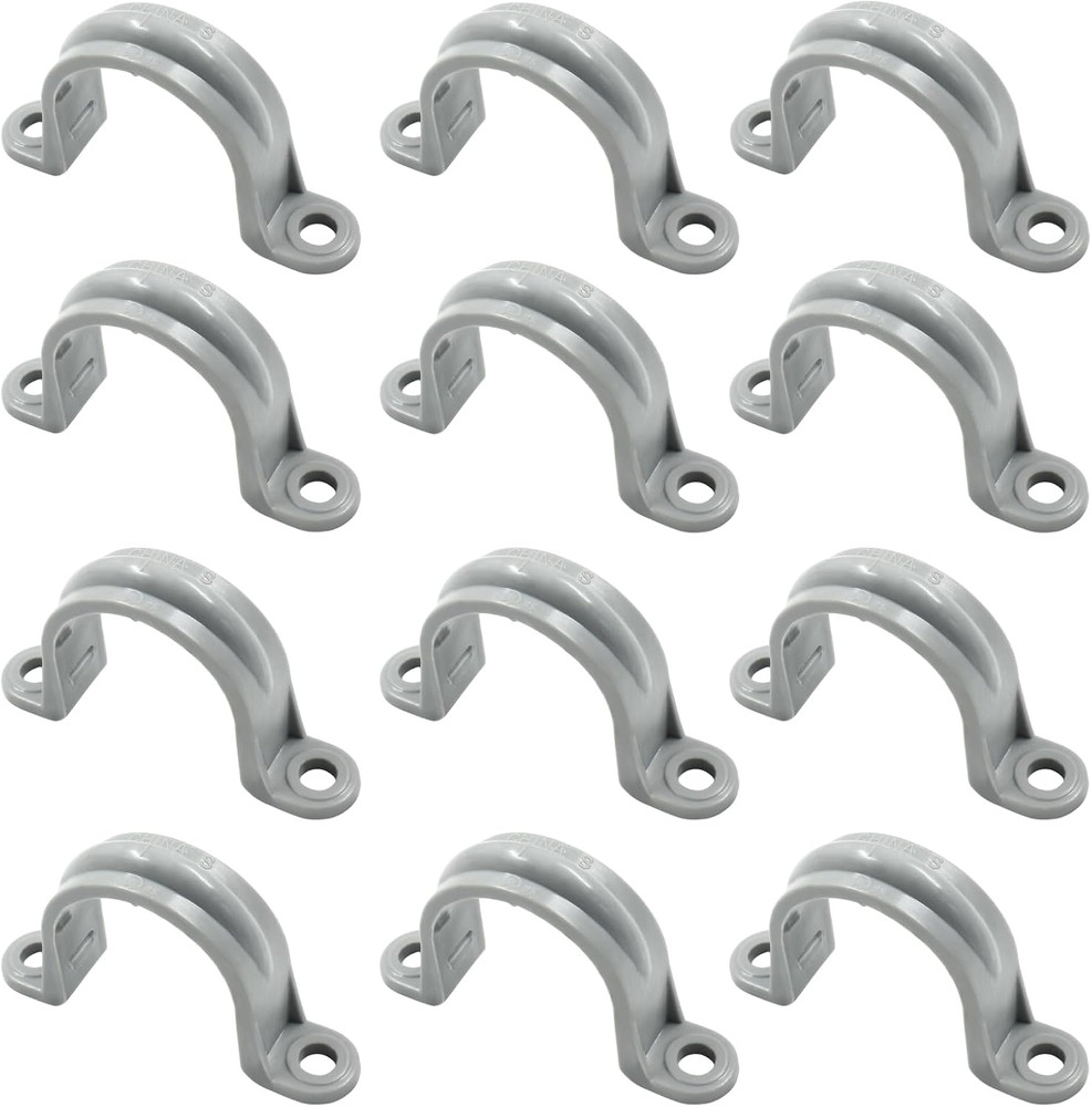 12 Pcs 1 Inch PVC Pipe Straps – Two Hole Plastic Conduit Strap for PVC Pipes …
