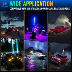 Mictuning 3Ft Cob Whip Lights Rgbic Chasing Appremote Control Rocker Switch 4