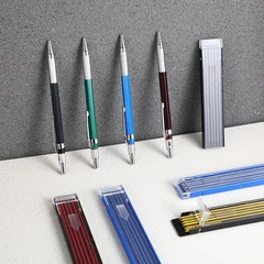 4 Pieces Welder Pencil with 60 round Refills Metal Marker Pen for Construction