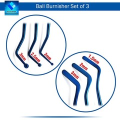 Set Of 3 Dental Composite Filling Instruments Flat Plastic Ball Tip Burnisher
