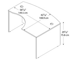 Bush Business Furniture L Bow Desk Right Handed Hansen – WC24422