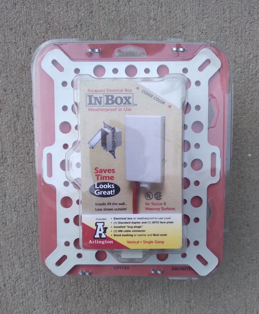 Arlington Recessed Electric Box Weather Proof in Use Cover NEW DBVM1W