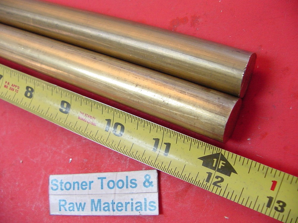 2 Pieces 3/4″ C360 BRASS SOLID ROUND ROD 12″ long Lathe Bar Stock .750″ OD H02