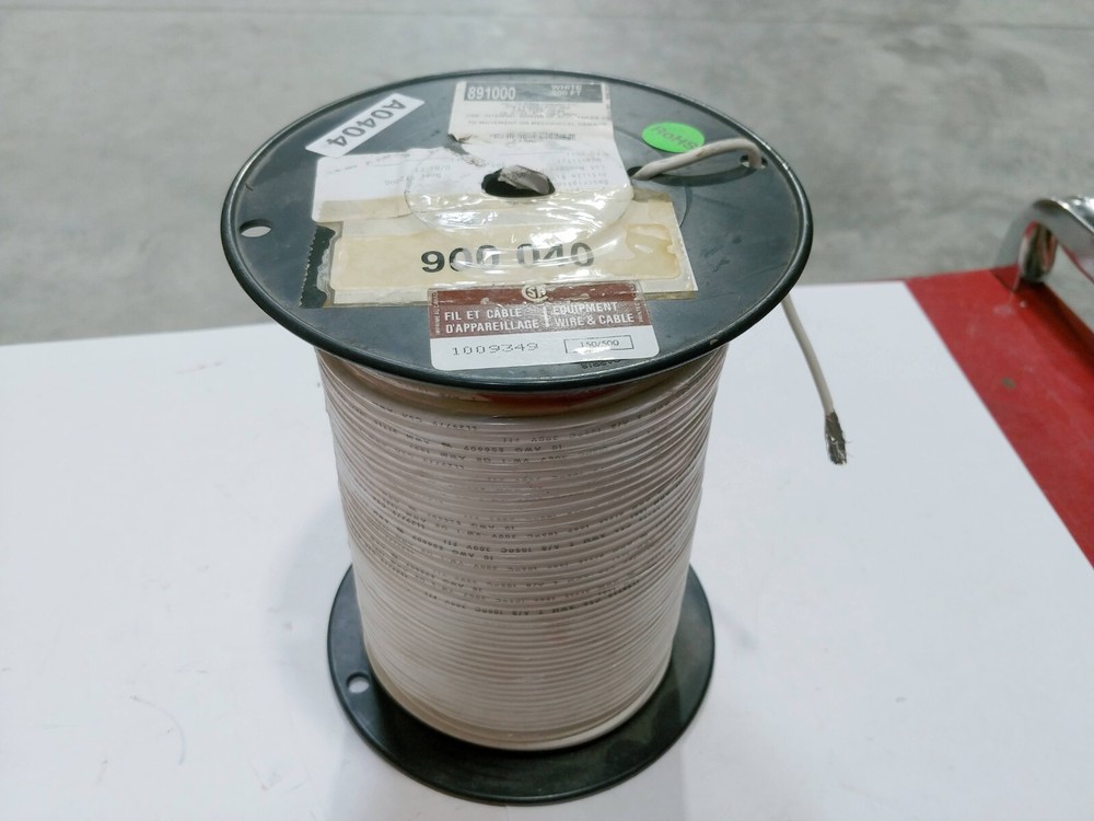 500′ Alpha Wire #10 AWG 891000 WH002 Hook Up White AMW 1569 105C 300V CSA PVC Ti