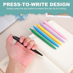 24 Pcs BallPoint Pens, Retractable Black Ink Bulk Pens, Candy Purple Casing
