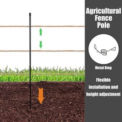 Electric Fence Posts Fiberglass 45.3 Inch 25 Pcs with 100 Pcs Loops Temporary