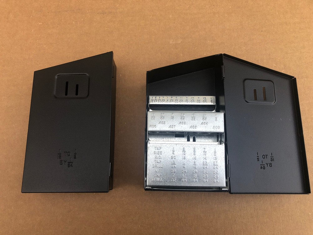 Lot of 2 – Huot Drill Bit Storage / Index Box for 29 Bits 1/16″ to 1/2″ By 1/64″