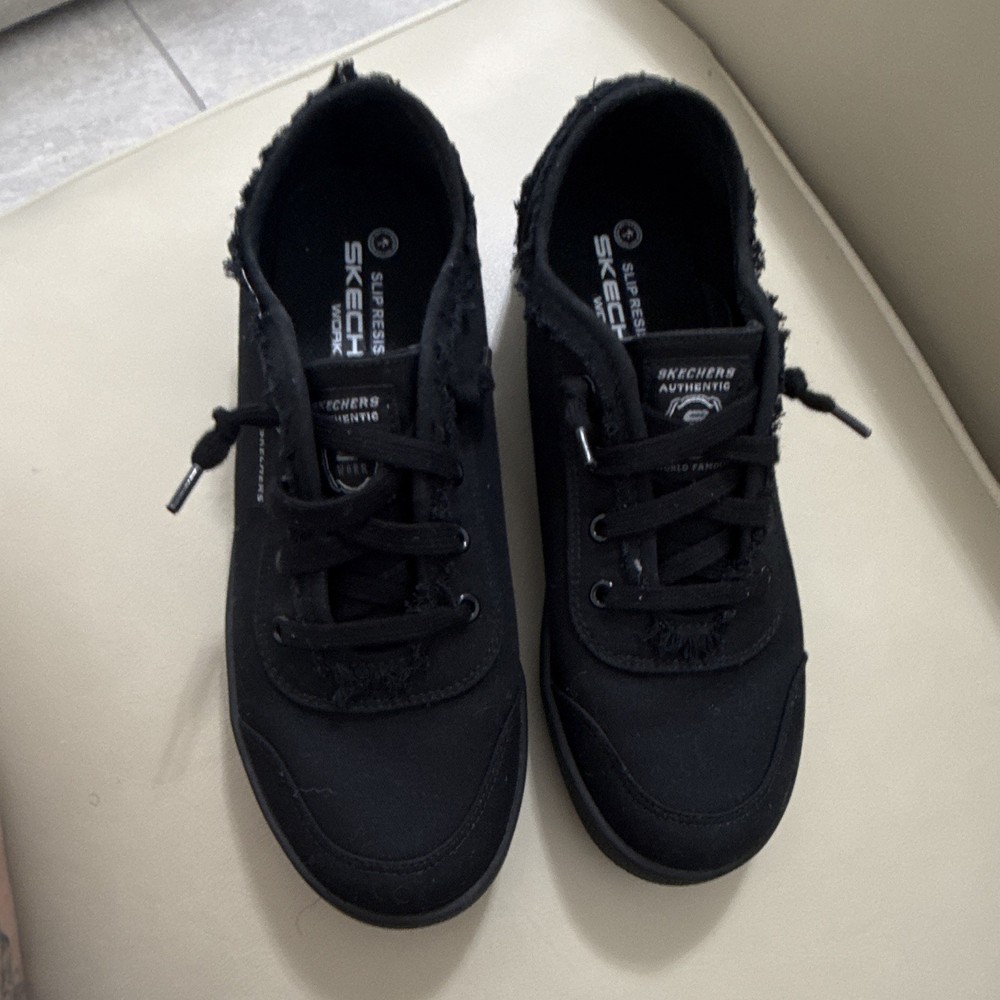 SKECHERS Work Slip Resistant Black Lace-Up Work Shoes US 8 M (MPN 108088)