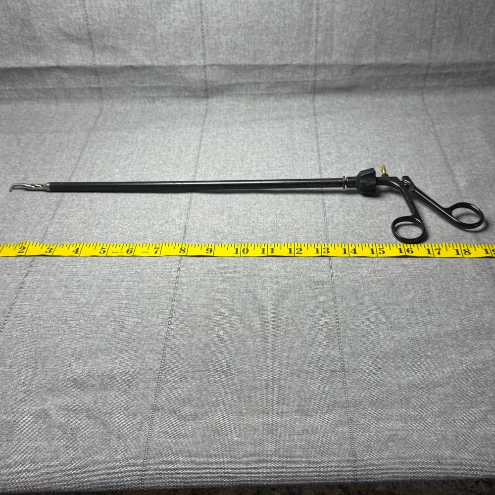 Laparoscopic Surgical Grasper Long Shaft Curved Serrated Jaw OR Black Handle