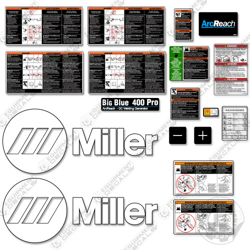 Fits Miller Big Blue 400 Pro Decal Kit Generator/Welder Decals