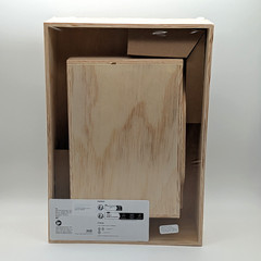 IKEA KLAMMEMACKA Desk Organizer Natural Pine Ply-Wood Sewing Box 13 ¾ x 8 ¾” NEW