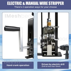 Electric & Manual Wire Stripping Machine Cable Cutter Copper Peeling Stripper US